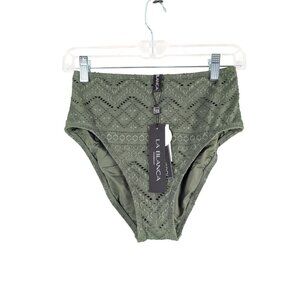 La Blanca Swim Womens 4 Olive Saltwater Sands High-Waist Bottoms NWT